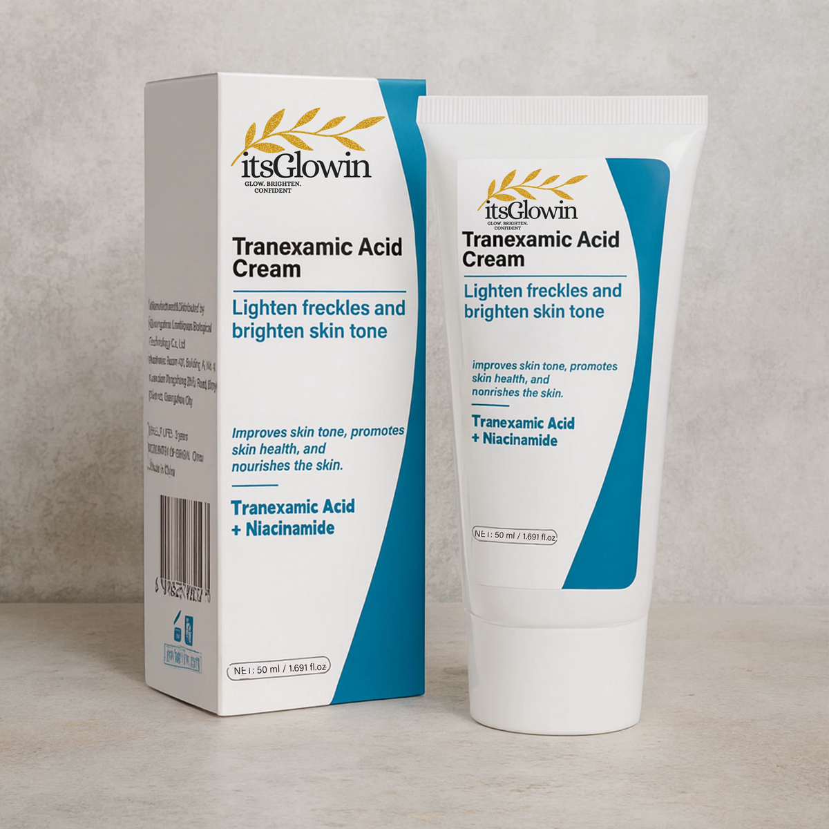 itsGlowin tranexamic acid cream for brightening and dark spots